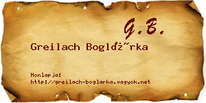 Greilach Boglárka névjegykártya